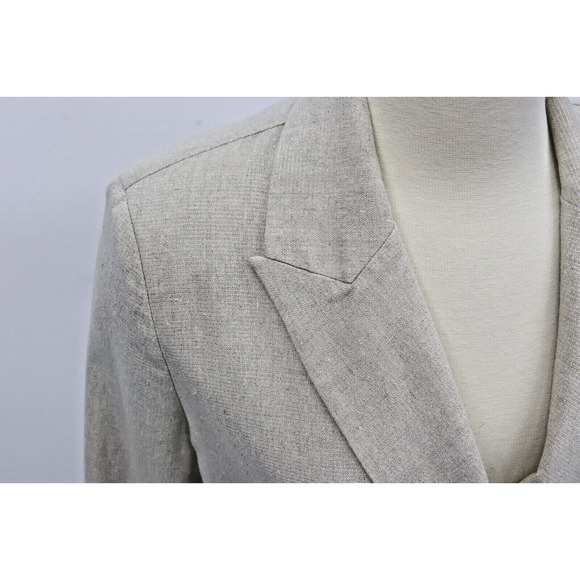 EMMA & GAIA Beige Blazer Jacket w Subtle Sparkle Double Breasted Size 44 (Large) - Picture 3 of 16